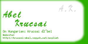 abel krucsai business card